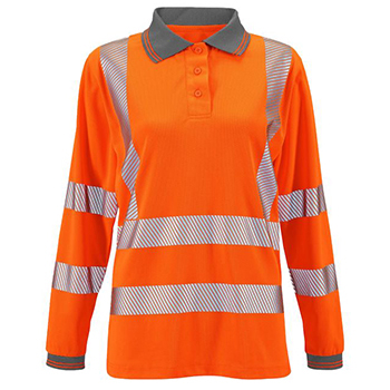 Mammoth Womens Long Sleeved Hi-Vis Polo Shirt