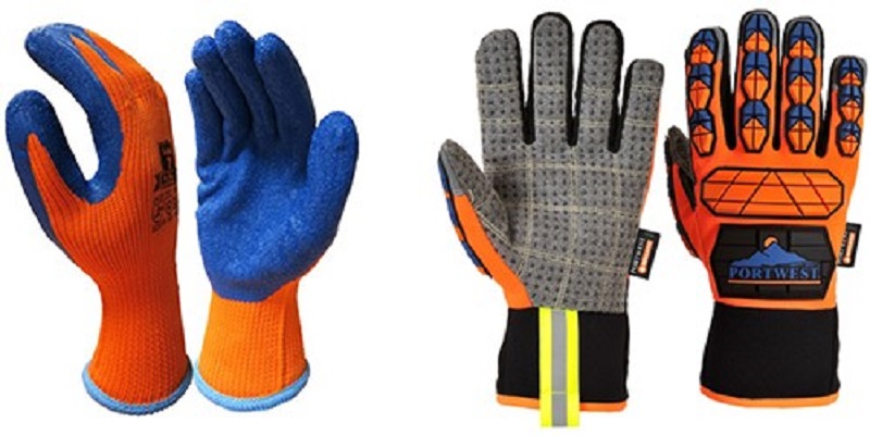 A pair of gloves on a white background