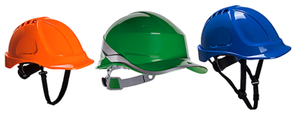 A group of hard hats